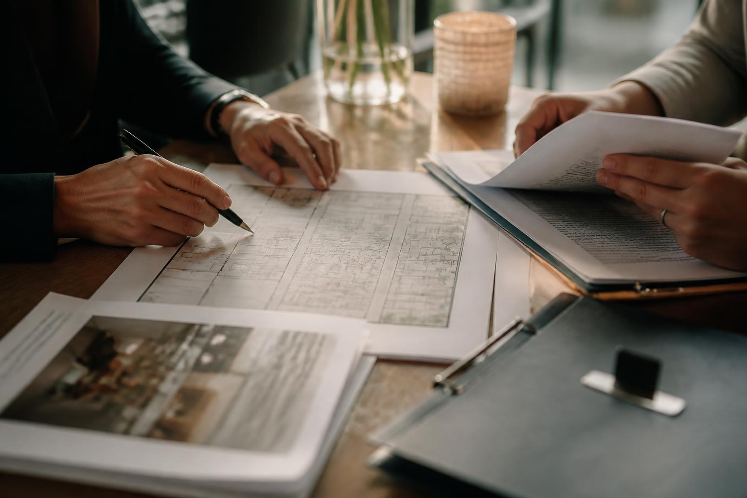 Request for proposal documents reviewed at a desk